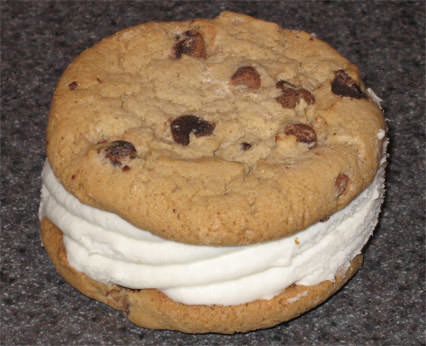 Image of ice cream sandwich to demonstrate a herniated disc