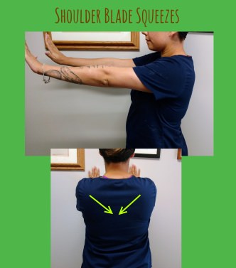 Image of shoulder blade squeezes, an exercise to help fix your posture