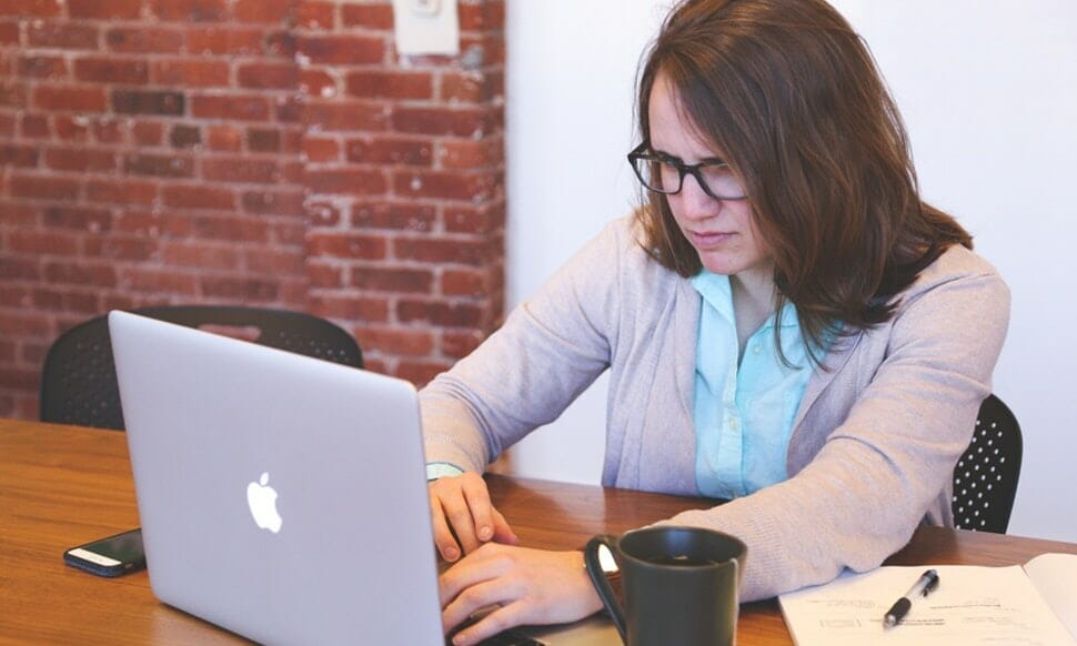 bent over laptop posture is back for your back